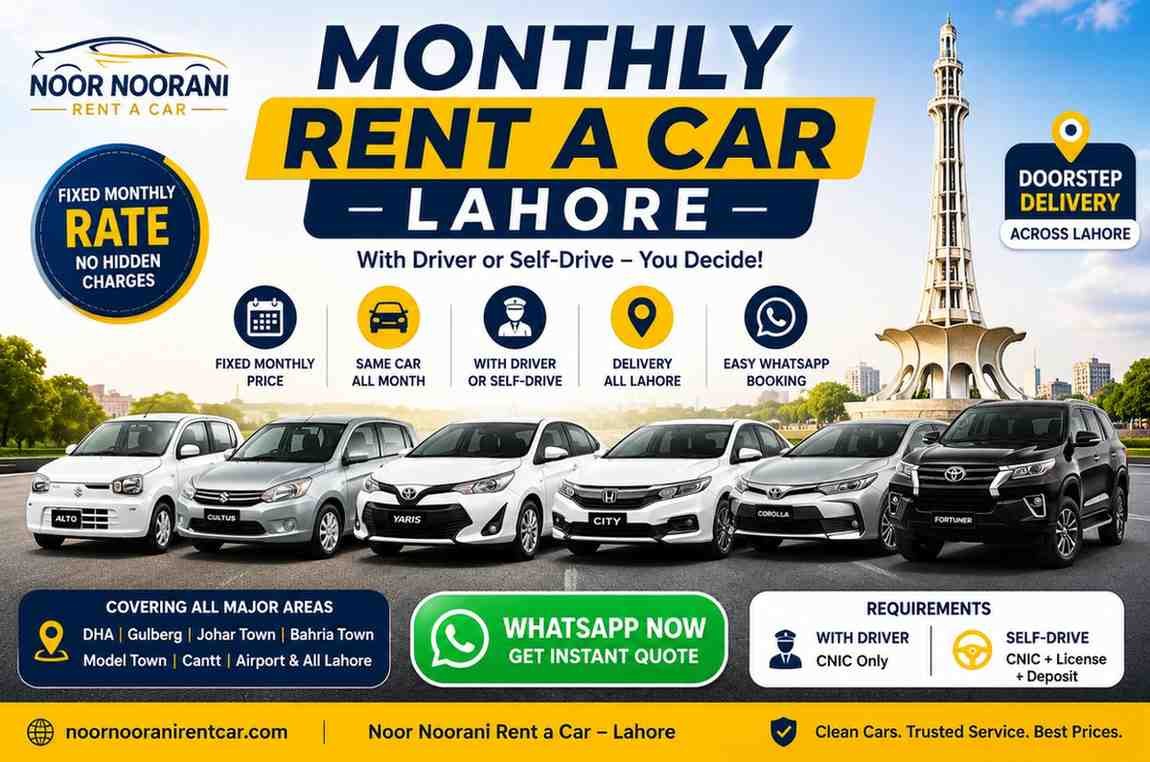 MONTHLY RENT A CAR LAHORE